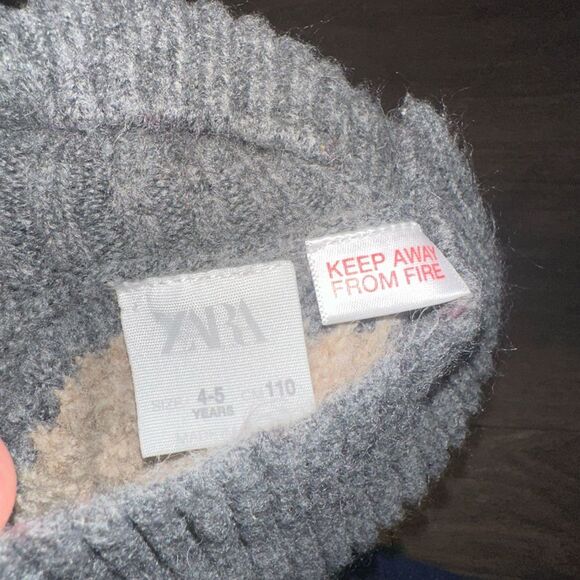 Zara (4-5 years) Grey/Tan Striped Turtleneck Knit Sweater - Picture 6 of 7